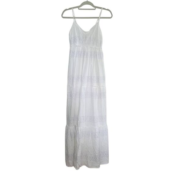 Jessica Simpson Women's Size Small White Eyelet Lace Maxi Sundress - Picture 1 of 5